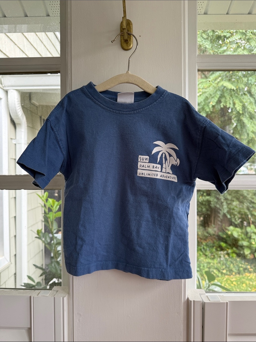 Zara Navy Blue Palm Tree Graphic Tee 3T